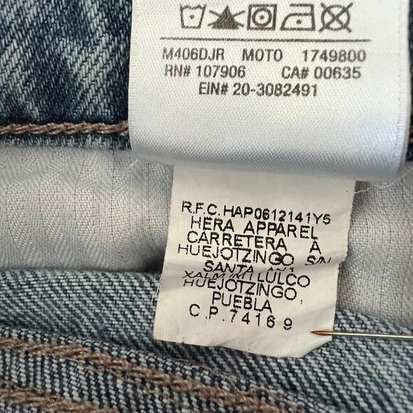 Hudson Mens Blinder Biker Moto‎ Light Acid Wash Distressed Jeans Size 31 x 32 - Picture 6 of 6